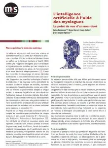 Publication scientifique : L’intelligence artificielle à l’aide des myologues